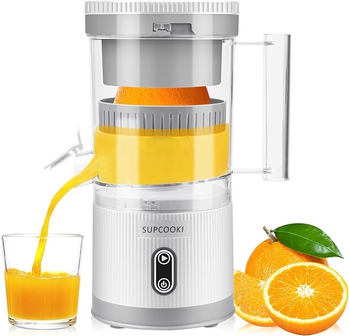 Portable Electric Citrus Juicer – USB Rechargeable, One-Touch Automatic Juicer for Oranges, Lemons & More