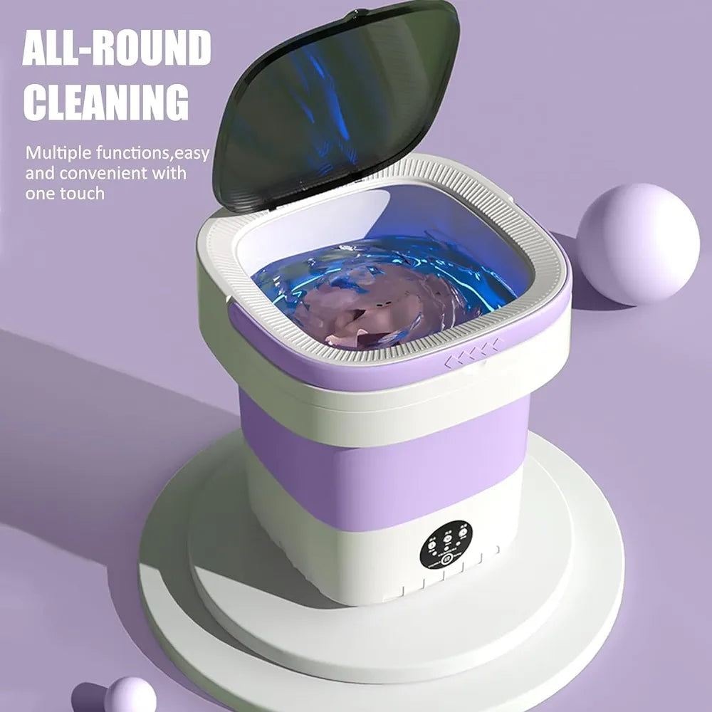 AquaFold Mini Portable Washing Machine – Foldable Washer & Spin Dryer for Baby Clothes, Delicates & Travel