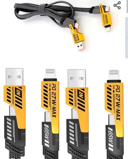 4-in-1 Fast Charging Cable 60W Multi Device Charger