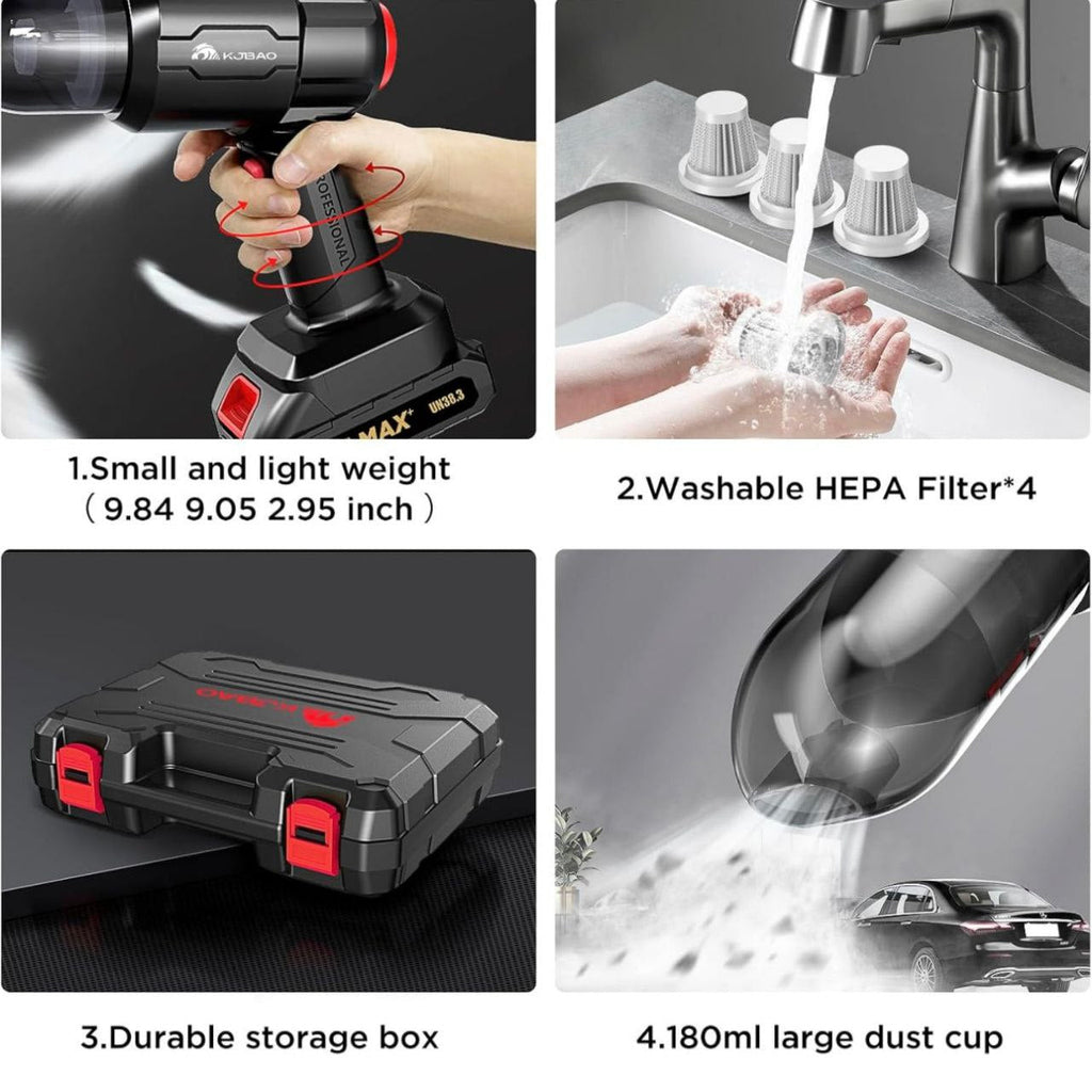 3-in-1 Cordless Mini Vacuum Cleaner (18000Pa High Suction)