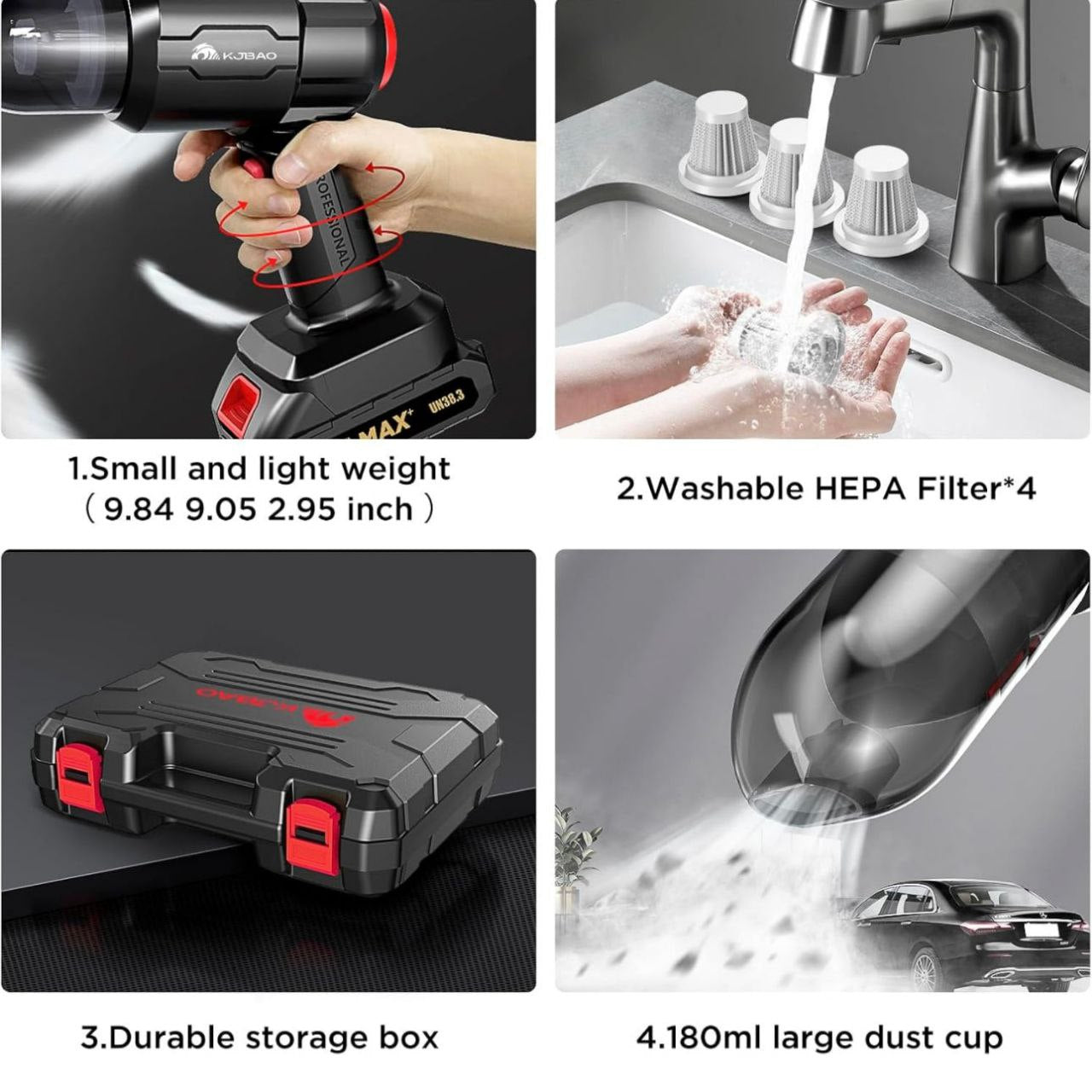 3-in-1 Cordless Mini Vacuum Cleaner (18000Pa High Suction)