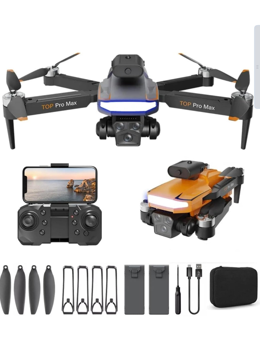 SkyElite K10 Pro 4K Brushless Drone – Dual Camera, Optical Flow Stability, 40-Min Flight Time (2 Batteries Included) & Premium Carry Case