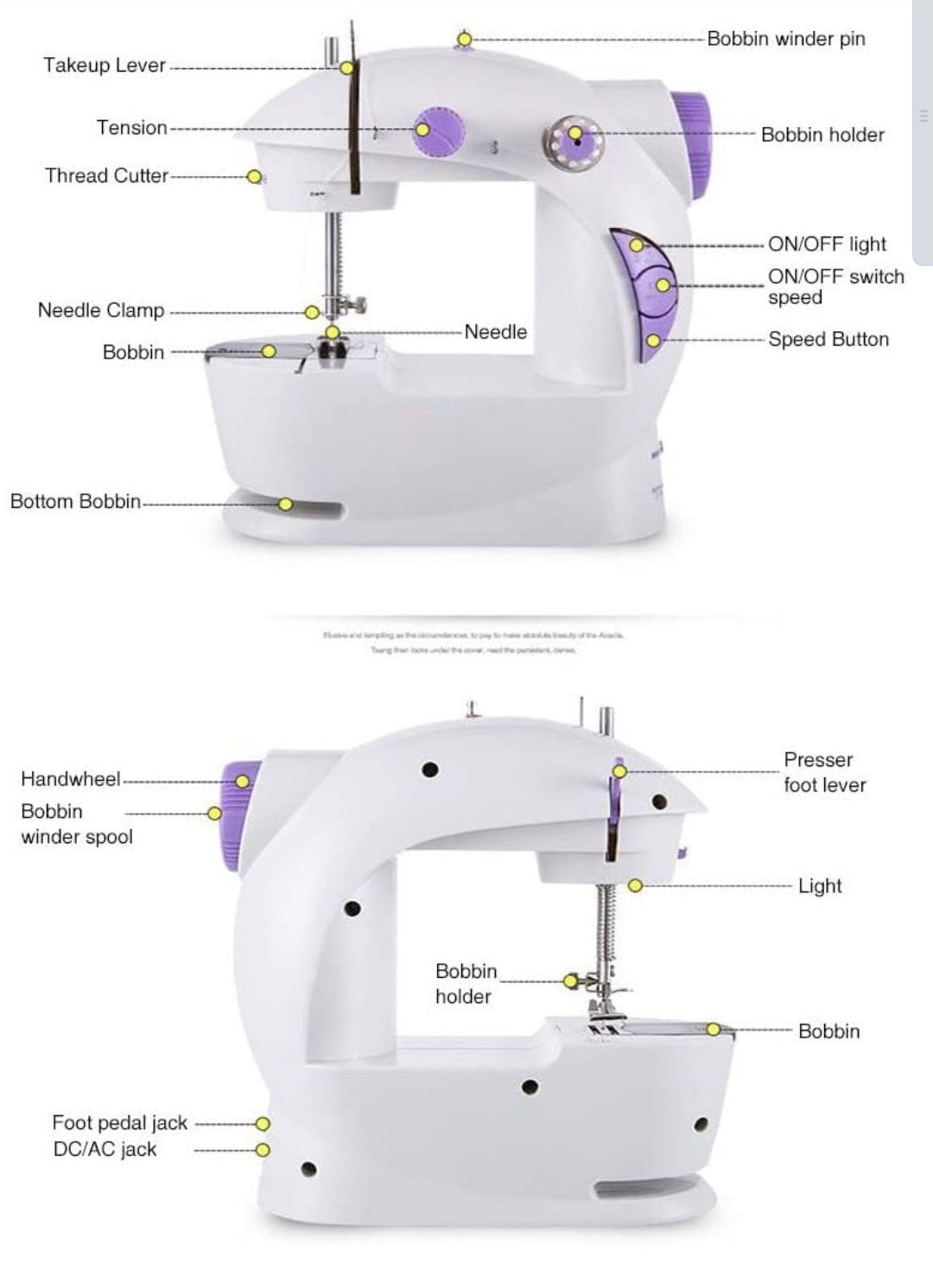 Mini Portable Electric Sewing Machine – Dual Speed, Foot Pedal Control & Complete Starter Sewing Kit
