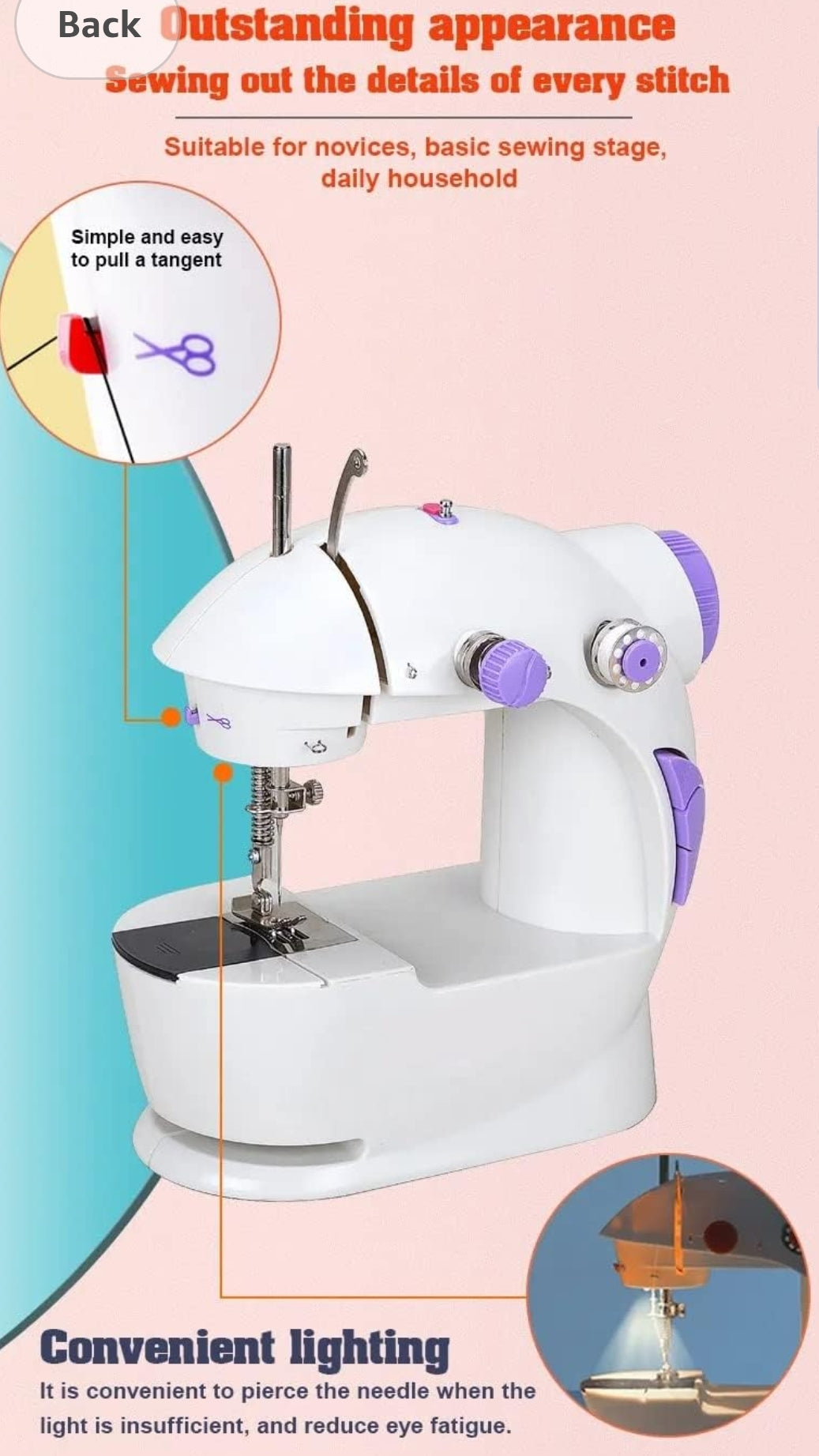 Mini Portable Electric Sewing Machine – Dual Speed, Foot Pedal Control & Complete Starter Sewing Kit