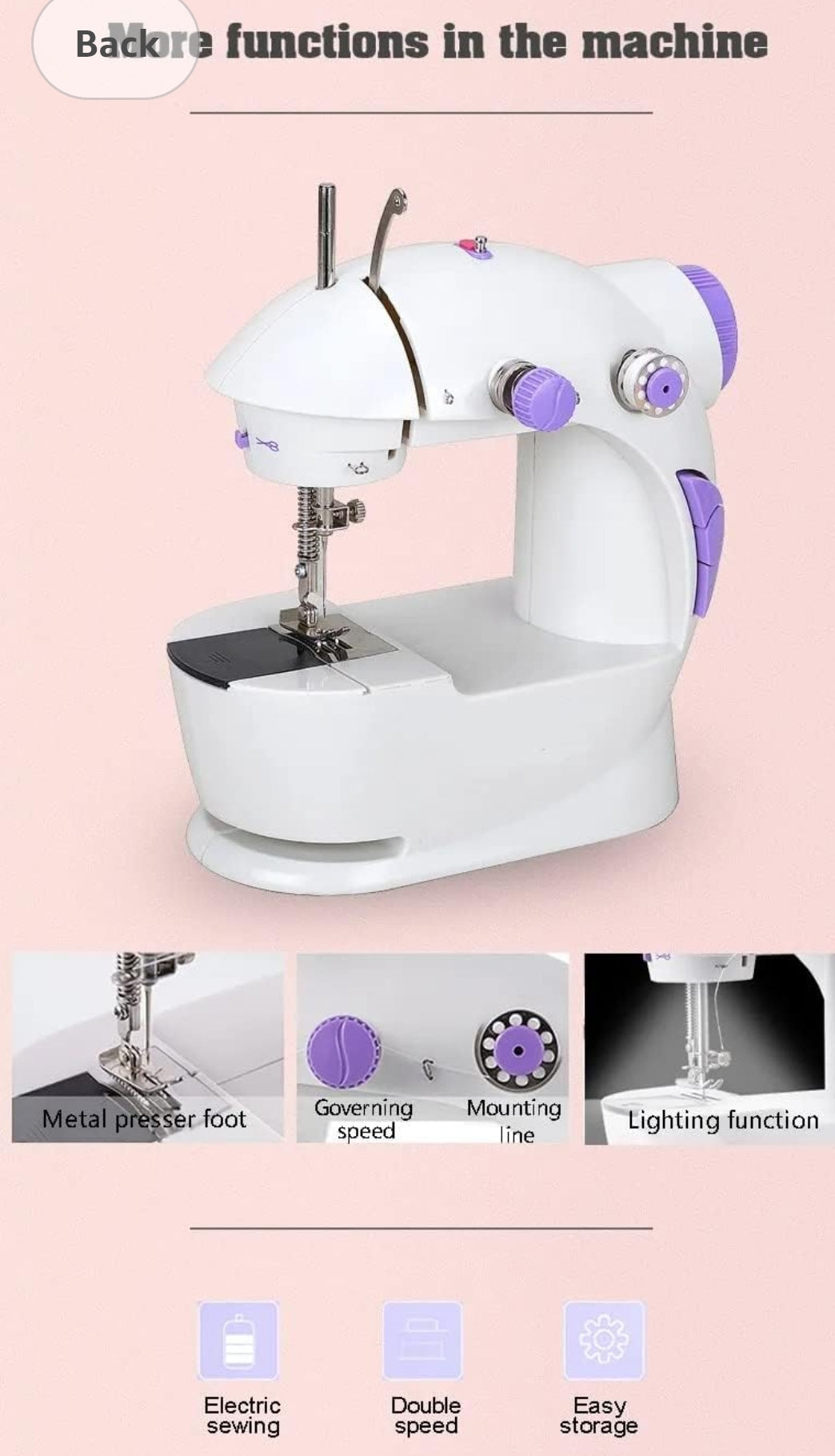Mini Portable Electric Sewing Machine – Dual Speed, Foot Pedal Control & Complete Starter Sewing Kit