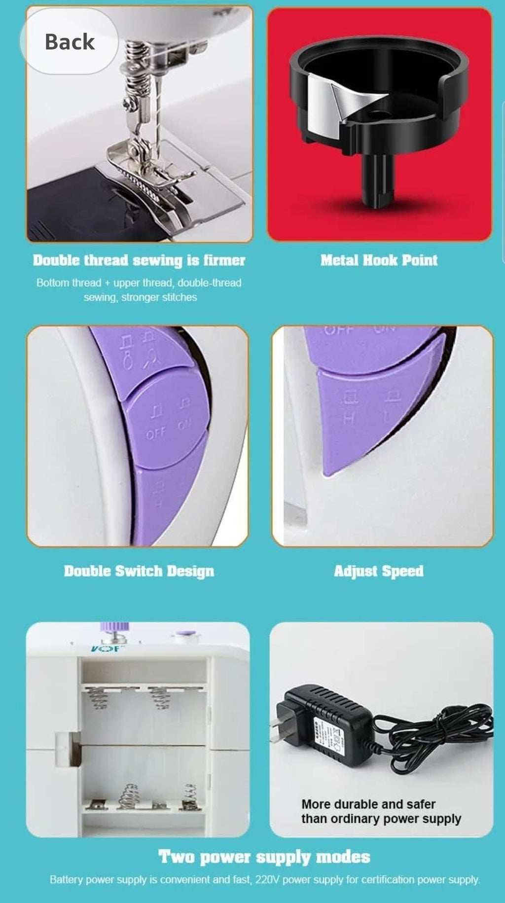 Mini Portable Electric Sewing Machine – Dual Speed, Foot Pedal Control & Complete Starter Sewing Kit