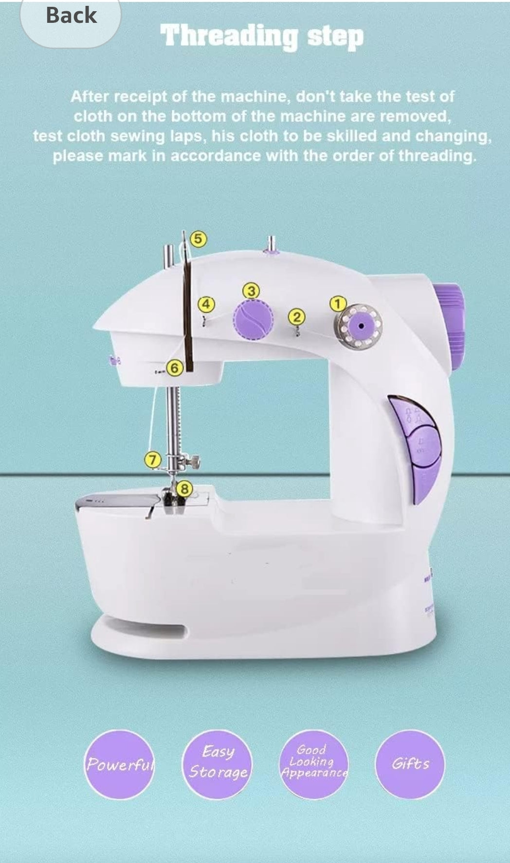 Mini Portable Electric Sewing Machine – Dual Speed, Foot Pedal Control & Complete Starter Sewing Kit