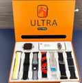 Strikes 7-in-1 Ultra Series Combo – T800 Silver Edition Smartwatch with 7 Interchangeable Designer Straps