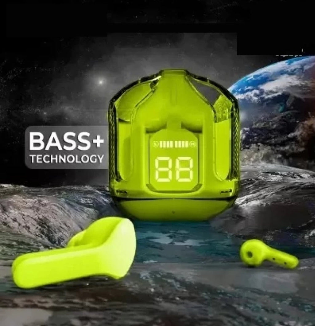 NKL UltraPods Pro – Transparent Design Wireless Earbuds with LED Power Display, Hi-Fi Stereo & Smart Touch Control