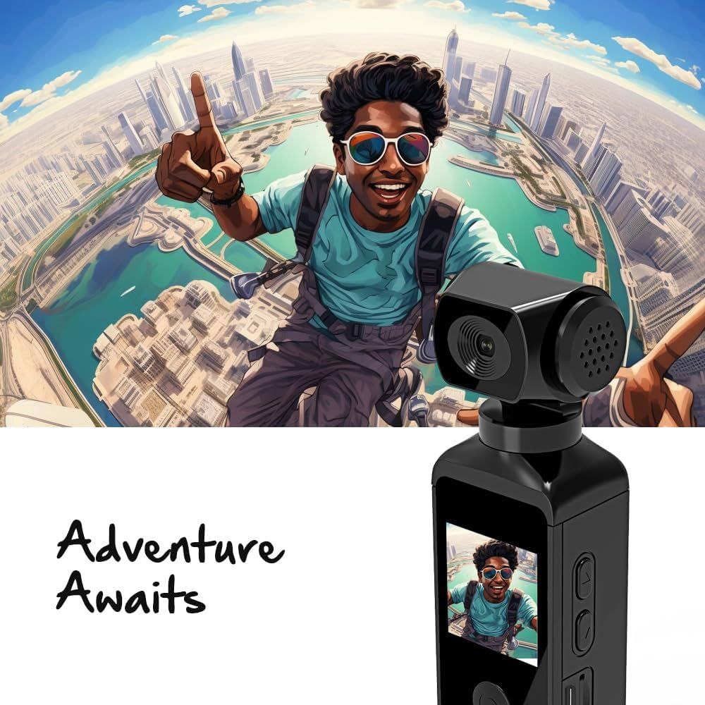 VenturePro™ 4K Pocket Action Camera – 270° Rotatable Lens, WiFi Connectivity, Waterproof Case & Multi-Sport Mount Kit