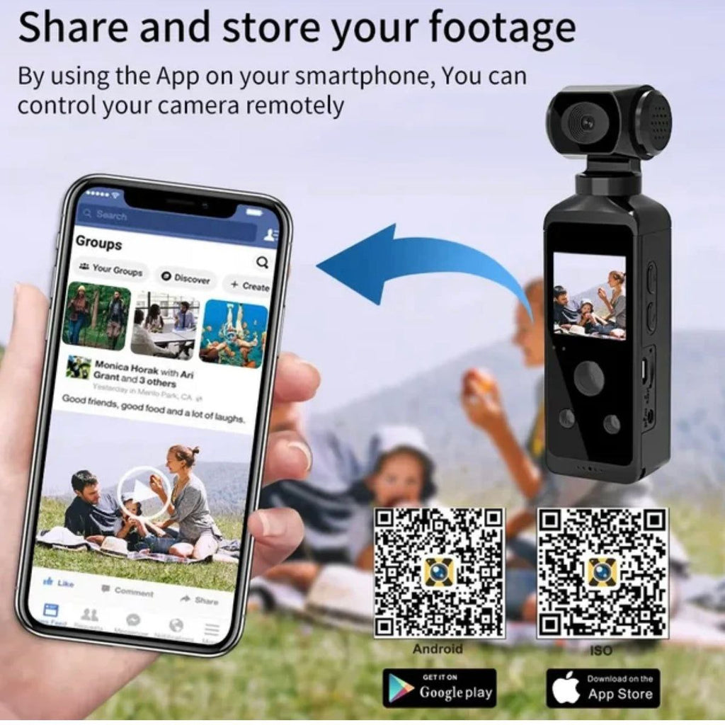 VenturePro™ 4K Pocket Action Camera – 270° Rotatable Lens, WiFi Connectivity, Waterproof Case & Multi-Sport Mount Kit