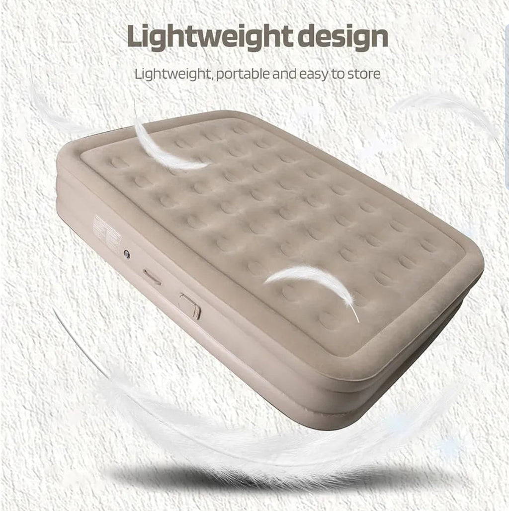 Quick Inflate Air Mattress with Built-in Pump (Ready in 2 Minutes)