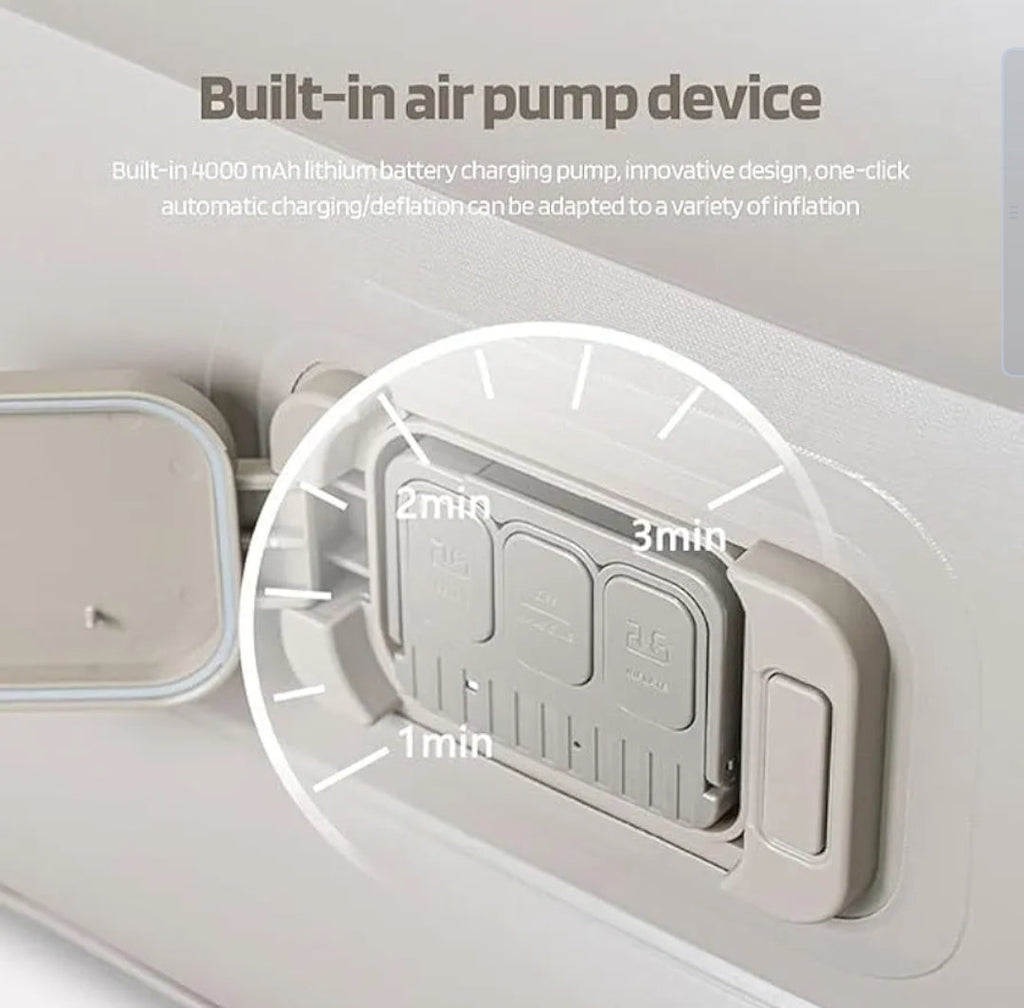 Quick Inflate Air Mattress with Built-in Pump (Ready in 2 Minutes)