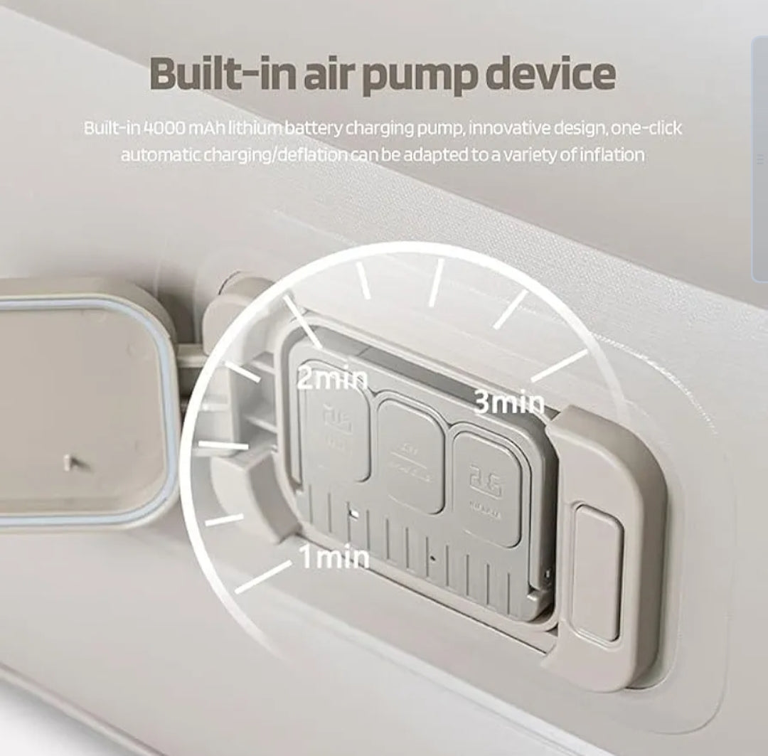 Quick Inflate Air Mattress with Built-in Pump (Ready in 2 Minutes)