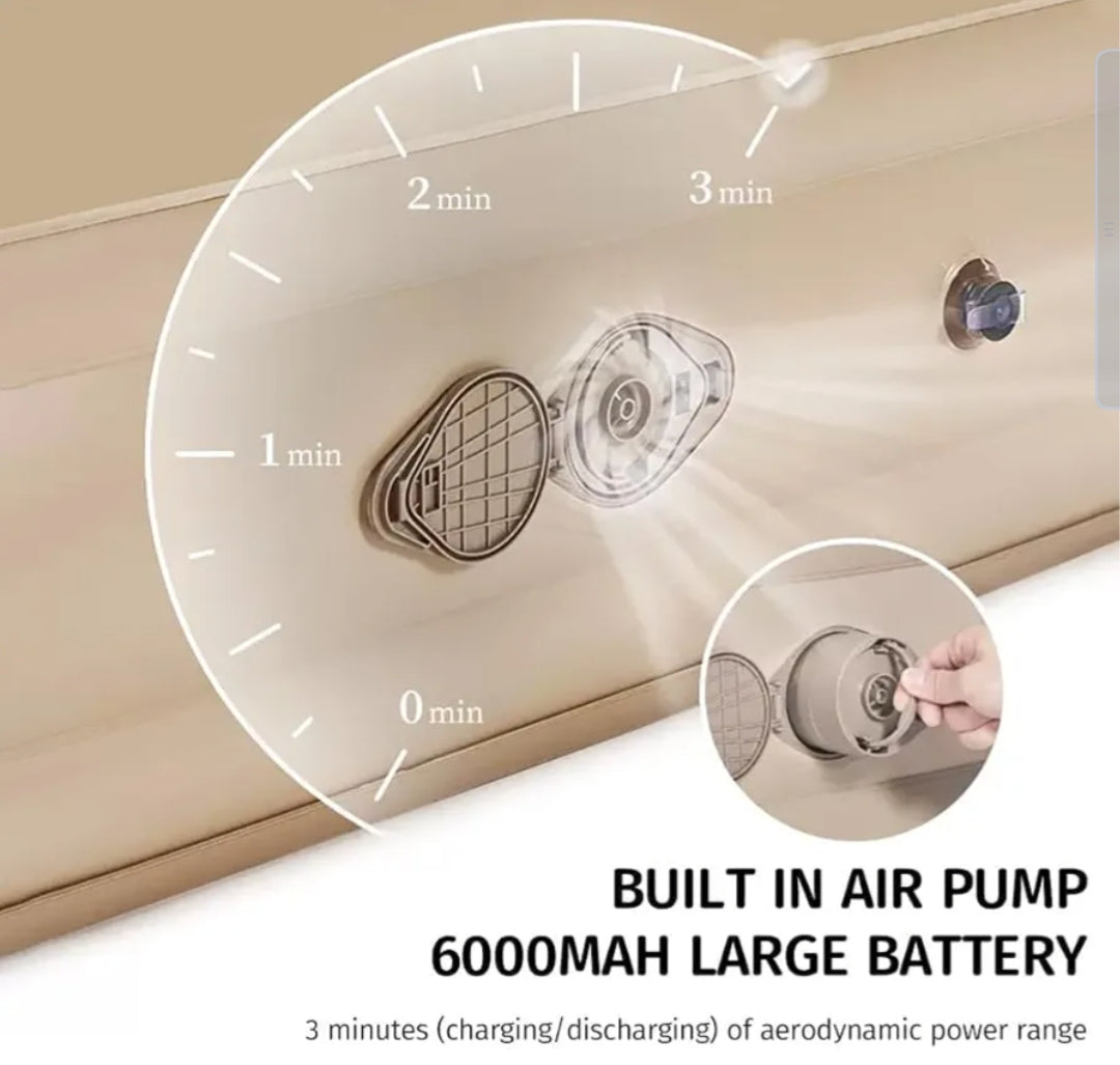 Quick Inflate Air Mattress with Built-in Pump (Ready in 2 Minutes)