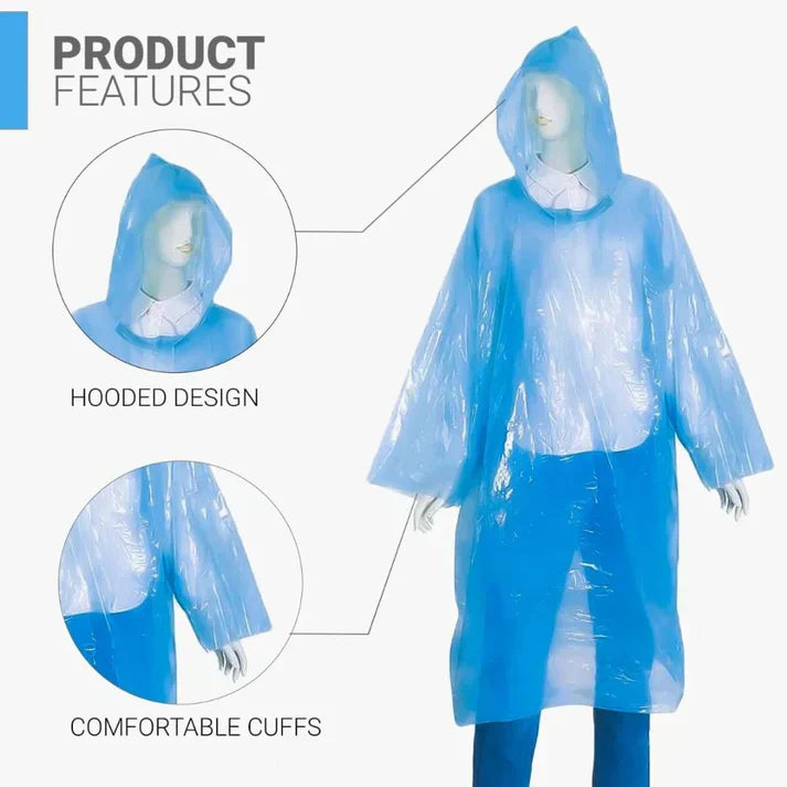 Emergency Disposable Rain Card (Pack of 5) – Ultra-Compact Waterproof Poncho, Wallet-Sized for Commuters & Outdoors