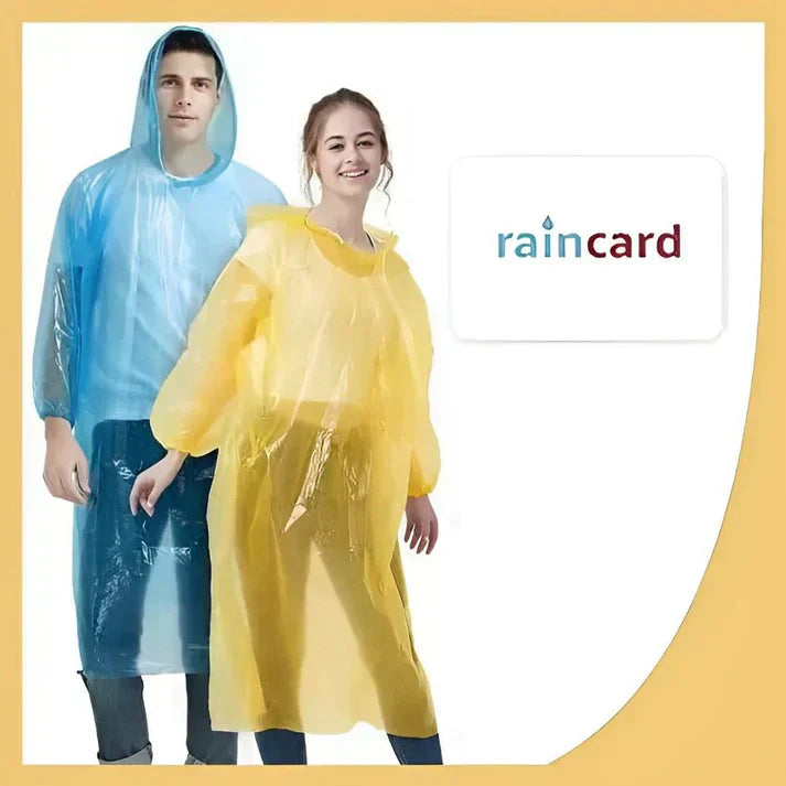 Emergency Disposable Rain Card (Pack of 5) – Ultra-Compact Waterproof Poncho, Wallet-Sized for Commuters & Outdoors