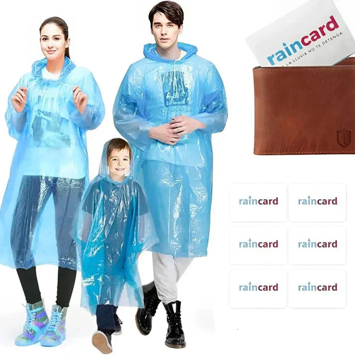 Emergency Disposable Rain Card (Pack of 5) – Ultra-Compact Waterproof Poncho, Wallet-Sized for Commuters & Outdoors