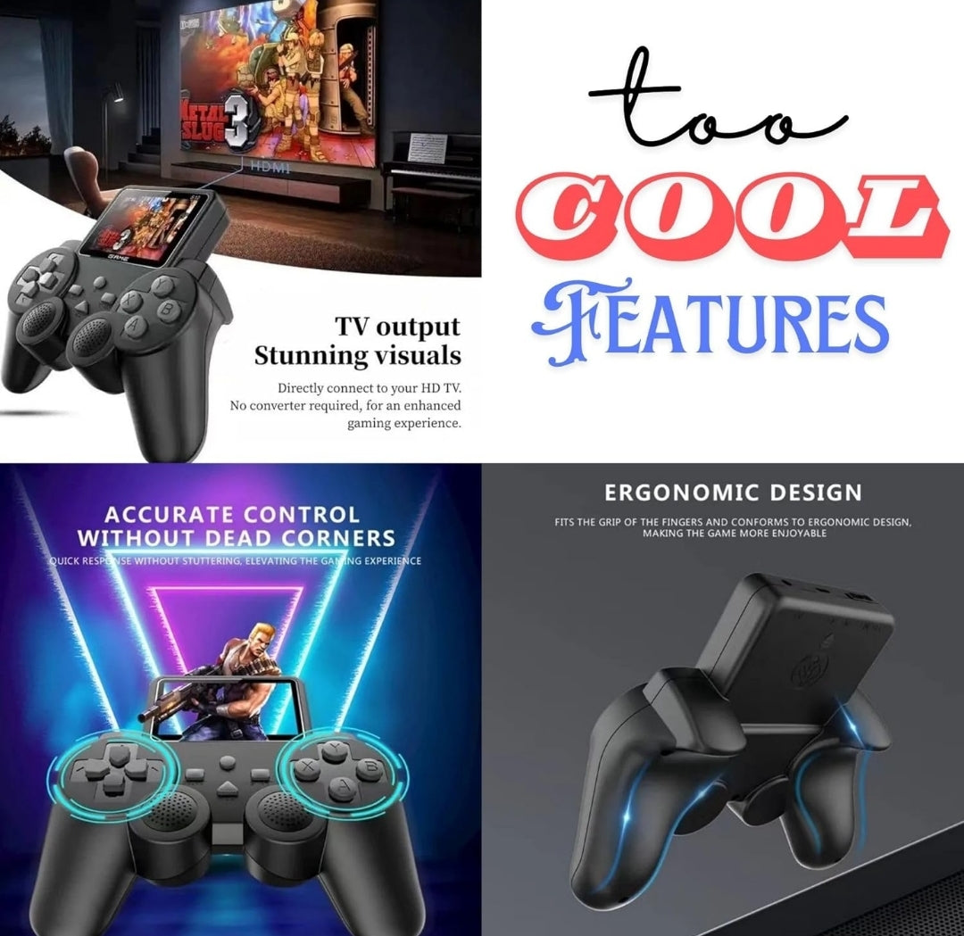 Retro Handheld Game Console with 500+ Built-in Games & TV Output