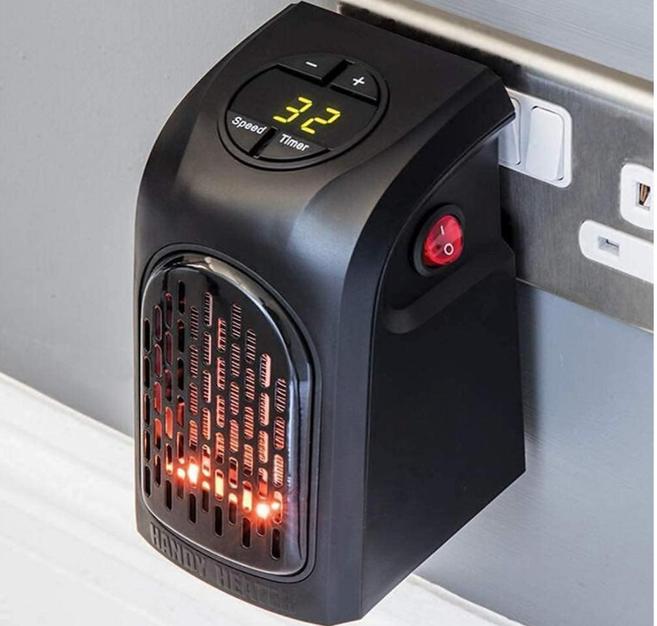 InstaWarm Pro Wall-Plug Personal Heater – 400W Ceramic Mini Blower with LED Display, Timer & Adjustable Thermostat