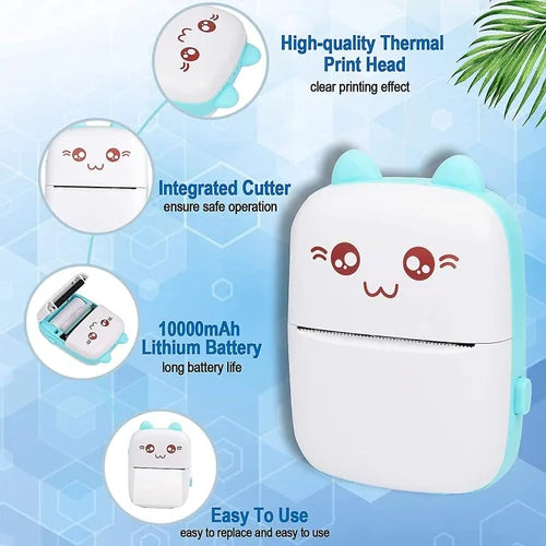 PrintX™ Mini Bluetooth Pocket Printer – Wireless Inkless Thermal Printer for Notes, Labels, Photos & Journaling