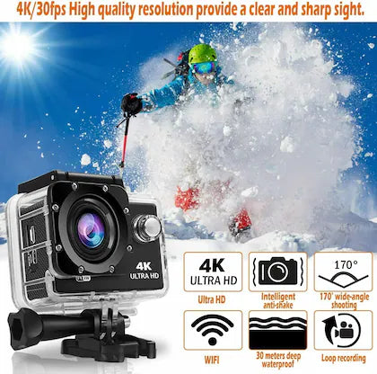 4K Ultra HD Action Camera with WiFi & Waterproof Case