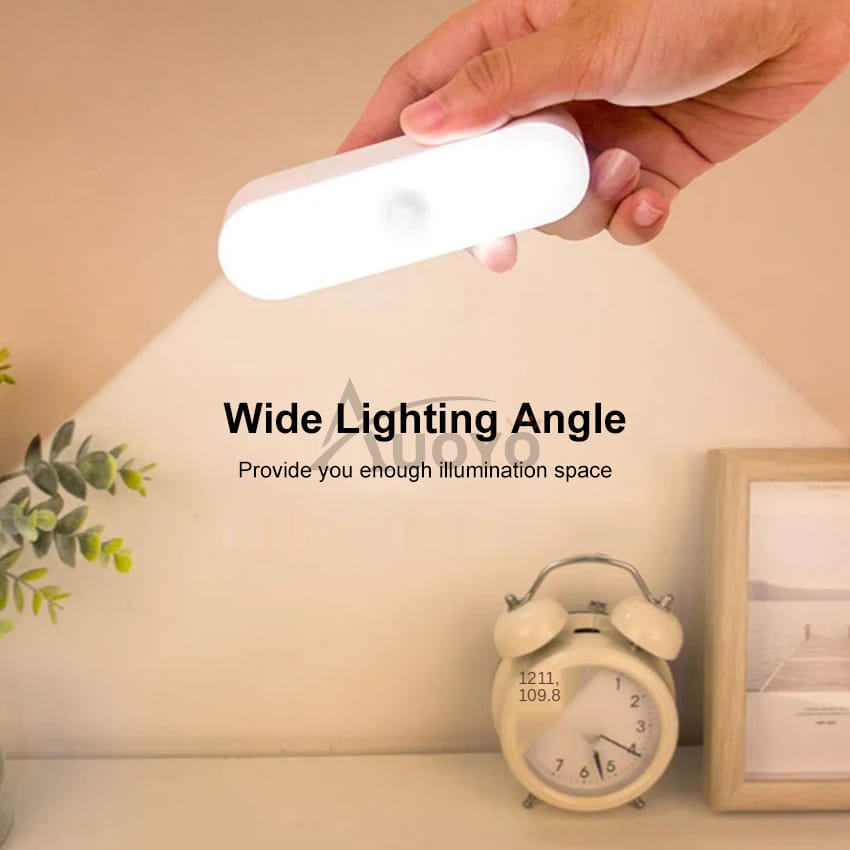 Smart Motion Sensor LED Night Light – Magnetic Rechargeable Wireless Cabinet Lamp with Auto On/Off & 3 Color Modes