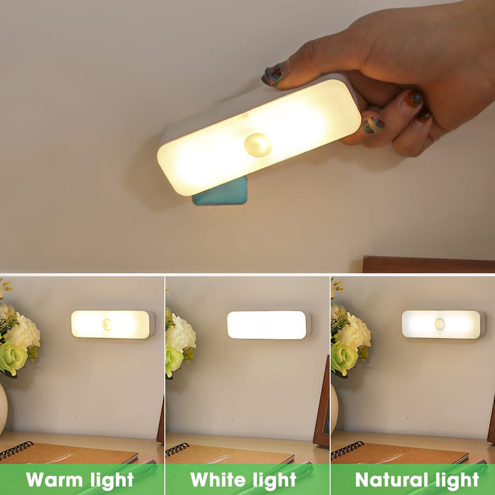 Smart Motion Sensor LED Night Light – Magnetic Rechargeable Wireless Cabinet Lamp with Auto On/Off & 3 Color Modes