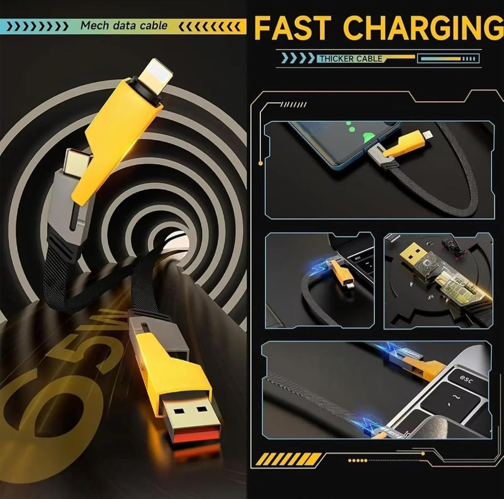 4-in-1 Fast Charging Cable 60W Multi Device Charger