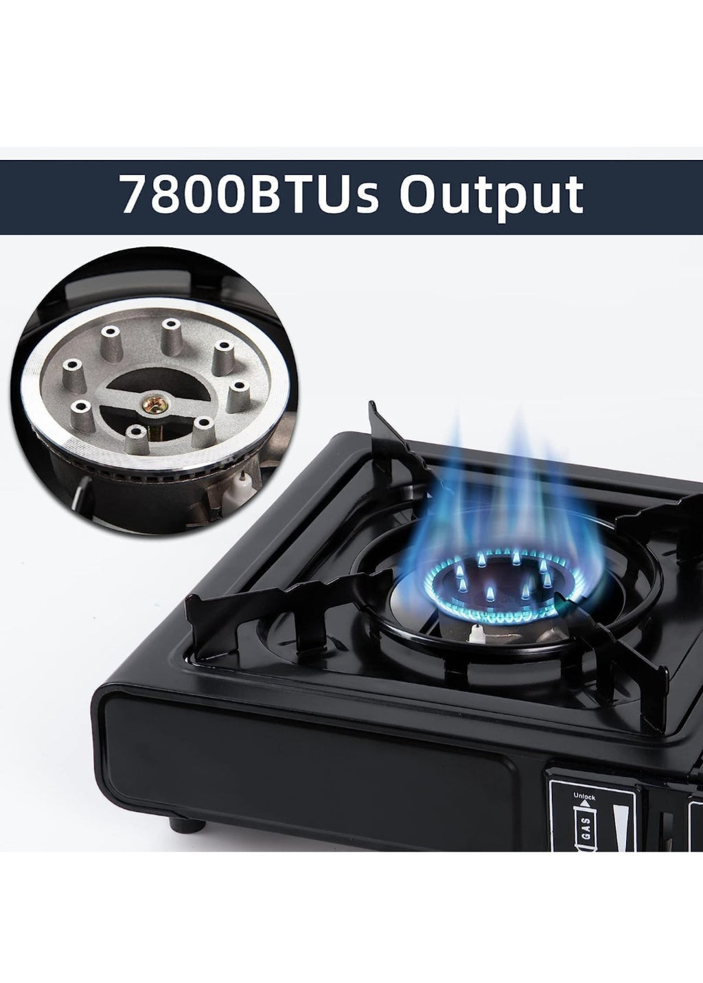 Portable Outdoor Gas Stove – Single Burner Camping Stove with Wind Protection & Adjustable Flame